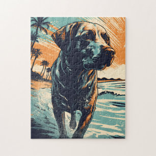 Puzzle Labrador à la plage