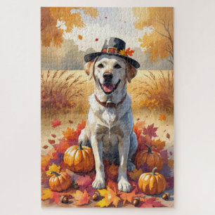 Puzzle Labrador à l'Action de Grâce Feuilles d'Automne Ar