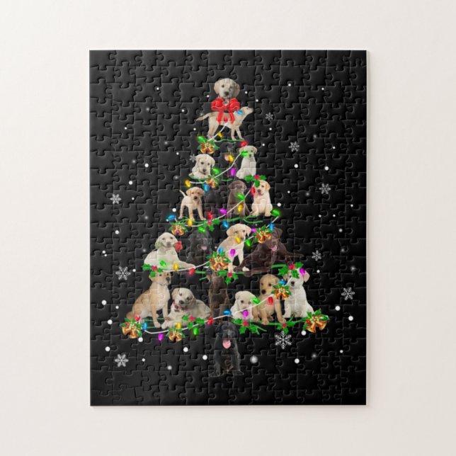Puzzle Labrador Retriers Noël Arbre X mas (Vertical)