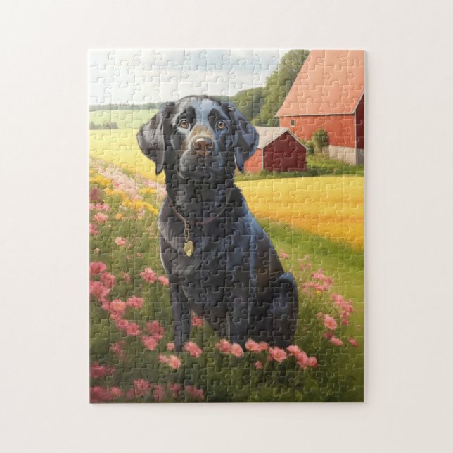 Puzzle Labrador Retriever Noir (Vertical)