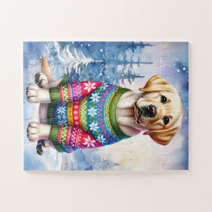 Puzzle Labrador Retriever Puppy Yellow Lab Chien de Noël