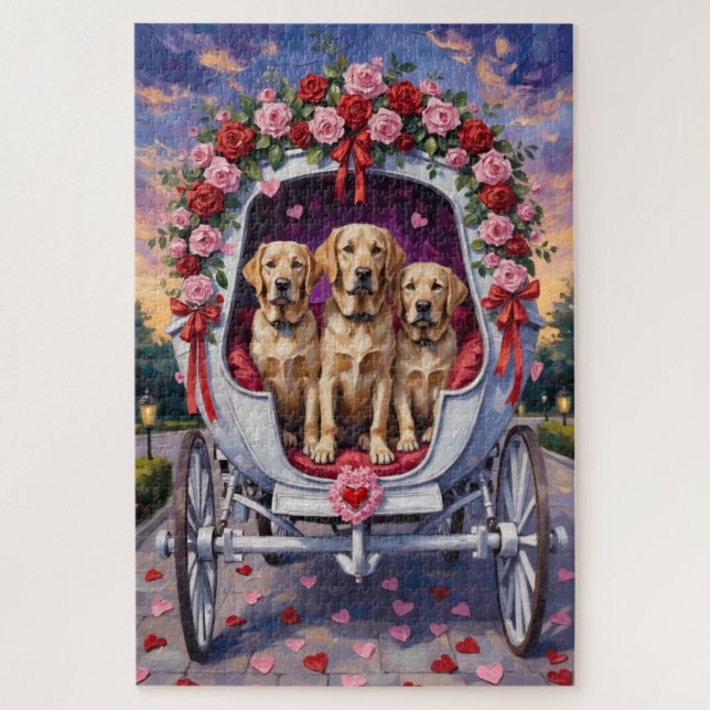 Puzzle Labrador Saint-Valentin  (Vertical)