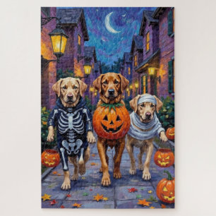 Puzzle Labradors faisant Trick-or-Treat dans des costumes