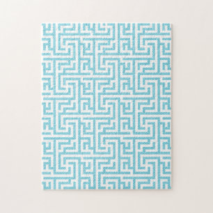 Puzzle Labyrinthe bleu clair et blanc