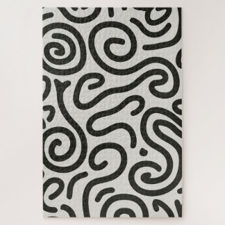 Puzzle Labyrinthe Encre | Art de ligne abstrait moderne P