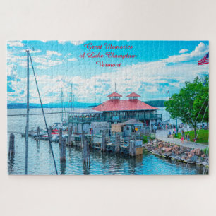 Puzzle Lac Champlain Vermont.Carte de vœux de Noël Puzzl
