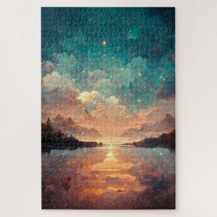 Puzzle Lac Dreamlike et Sunset   Landscape
