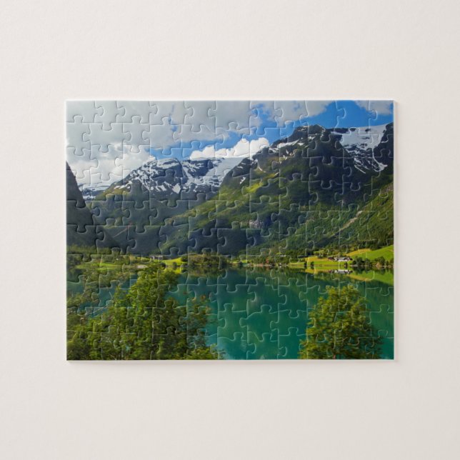 Puzzle Lac Floen pittoresque, Norvège (Horizontal)