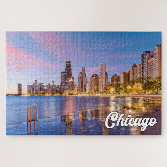 Puzzle Lac Michigan, Chicago, Illinois, États-Unis (Horizontal)