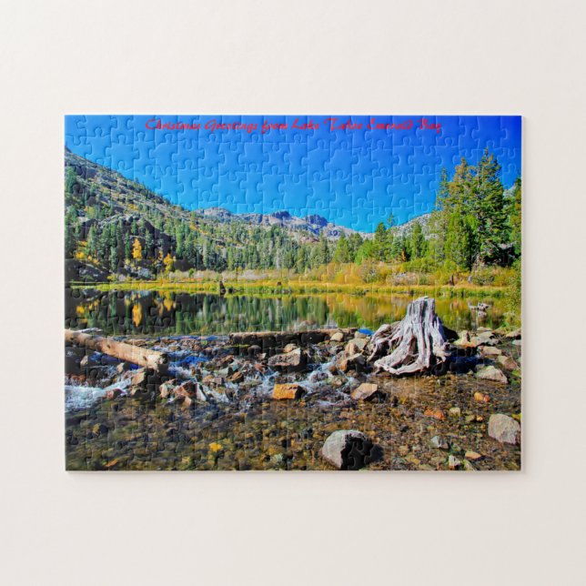 Puzzle Lac Tahoe Emerald Bay. voeux de Noël (Horizontal)