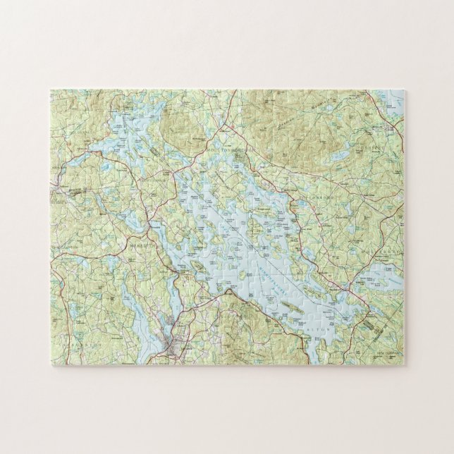 Puzzle Lac Winnipesaukee Map (1986) (Horizontal)