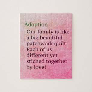 Puzzle L'adoption rose est un cadeau d'adoption de
