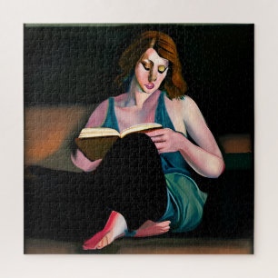 Puzzle Lady Lecture d'un livre juste froid