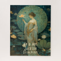 Lady Lune Enchantée Art Nouveau Personnalisé