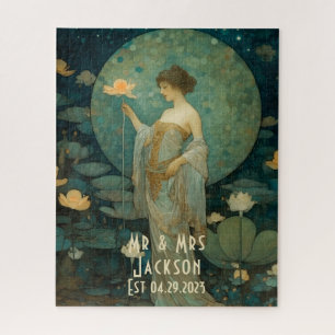 Puzzle Lady Lune Enchantée Art Nouveau Personnalisé