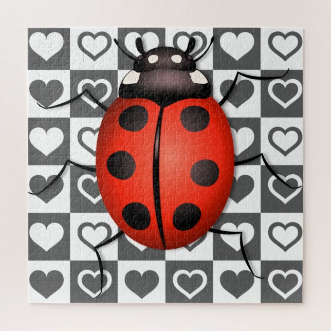 Puzzle Ladybug & Coeurs - mignon (Vertical)