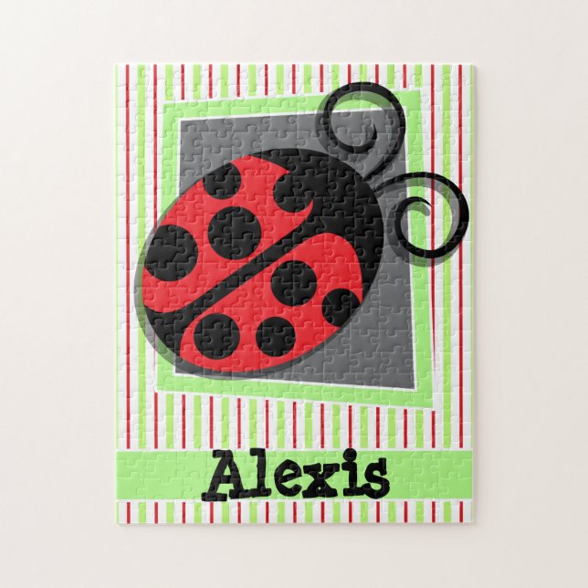 Puzzle Ladybug ; Grandes vertes rouges et citronnées (Vertical)