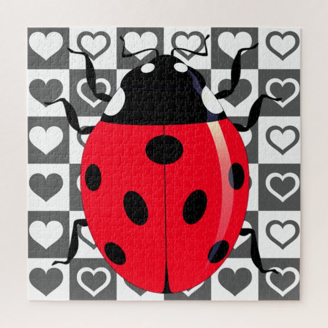 Puzzle Ladybug & Hearts - (Vertical)