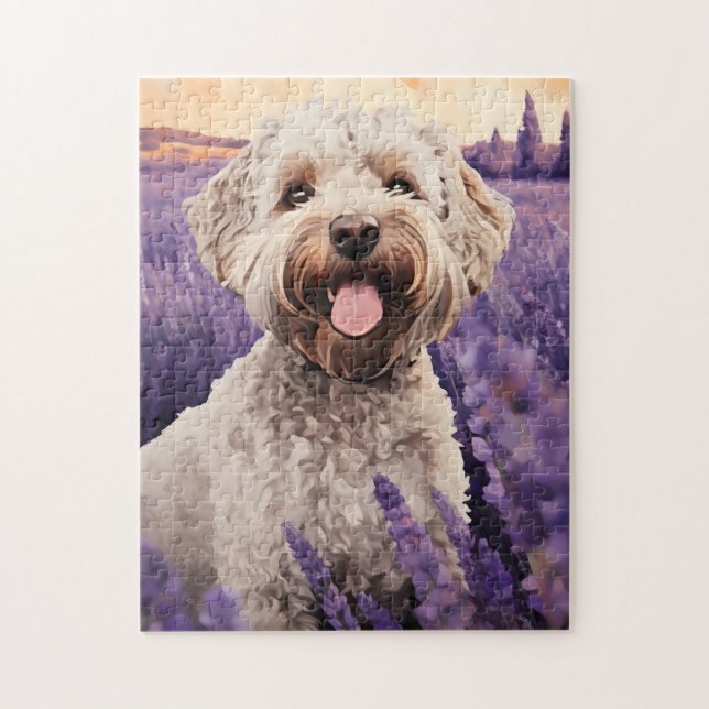 Puzzle Lagotto Romagnolo dans le champ Lavender (Vertical)