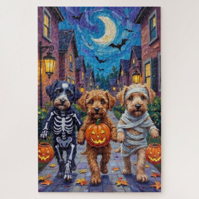 Puzzle Lagotto Romagnolo Trick-or-Treating Halloween (Vertical)