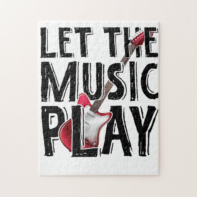 Puzzle Laissez La Musique Jouer La Guitare Électrique (Vertical)