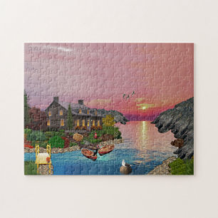 Puzzle Lake House Retreat   Paysage Pittoresque