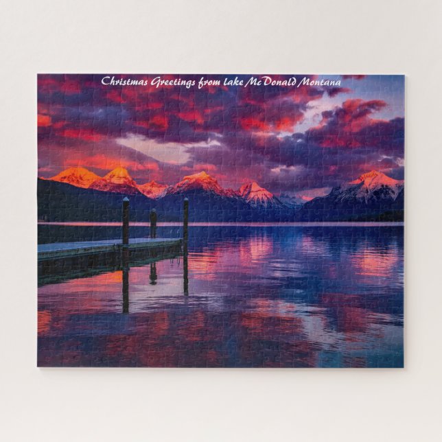 Puzzle Lake McDonald Glacier Park.voeux de Noël (Horizontal)