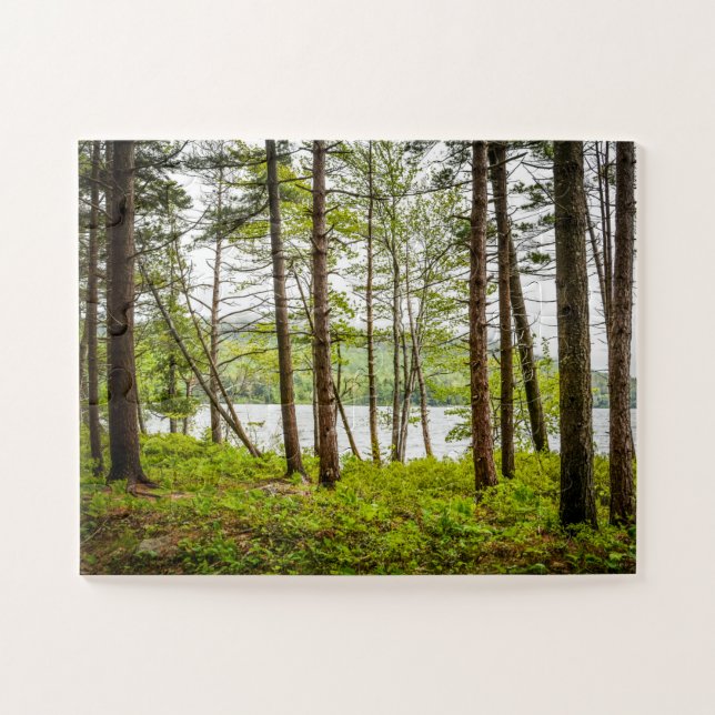 Puzzle Lakeside Woods dans le Maine Surdimensionné (Horizontal)