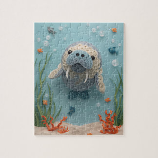 Puzzle Lamantin Gentil Art en Papier de Lagune