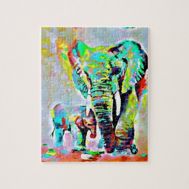 Puzzle L'amour des éléphants (Vertical)