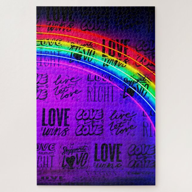 Puzzle L'amour gagne le Gay pride LBGQT Rainbow (Vertical)