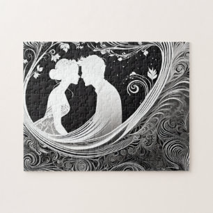 Puzzle L'amour noir et blanc en sens inverse : Couple Sil