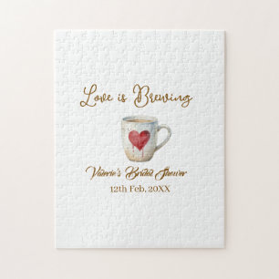Puzzle L'amour se prépare tasse à café blanche cœur douch