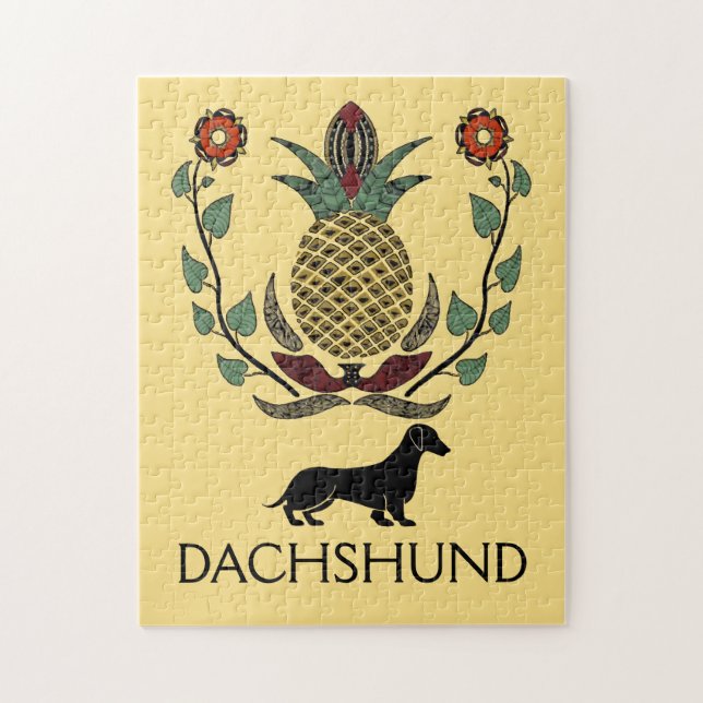 Puzzle L'ananas de bienvenue de Dachshund, (Vertical)