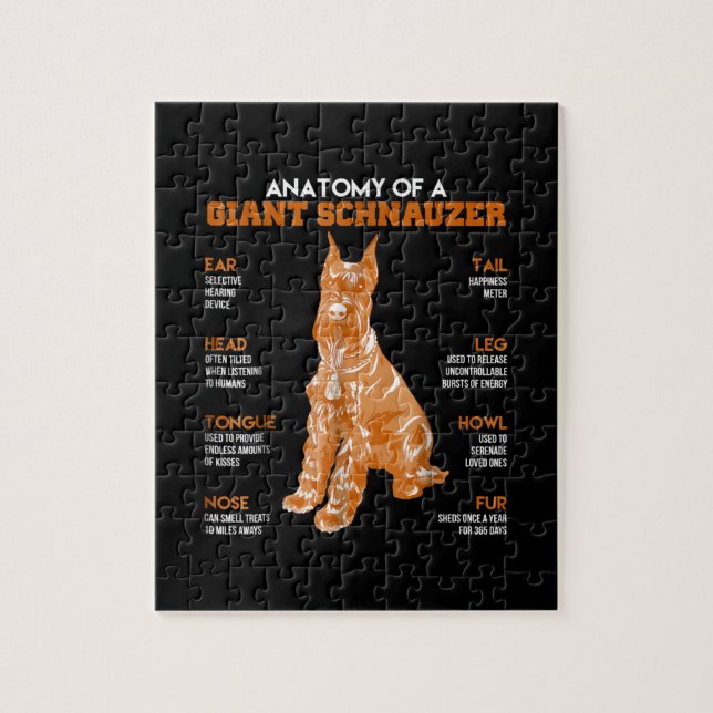 Puzzle L'Anatomie D'Un Giant Schnauzer Dogs Amusant Cadea (Vertical)