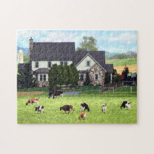 Puzzle Lancaster PA - Ferme familiale avec vaches en pâtu