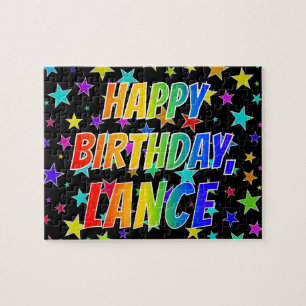 Puzzle "LANCE" Prénom, Amusant "HEUREUX ANNIVERSAIRE"