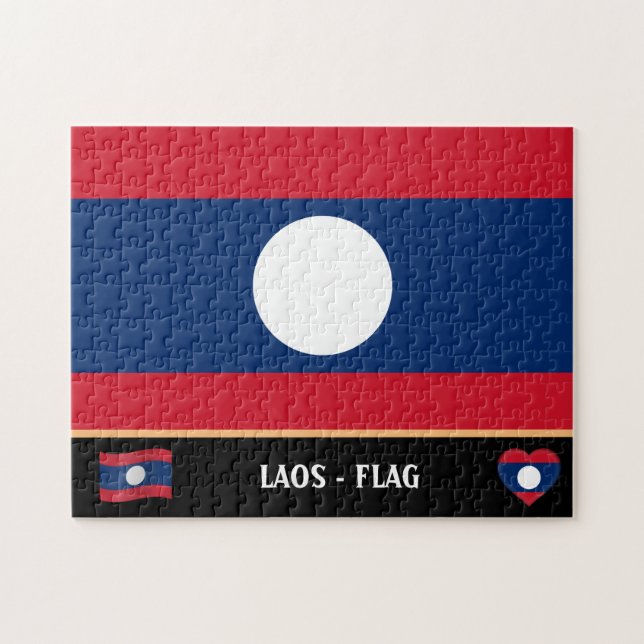 Puzzle Laos Drapeau & Laos / Laos (Horizontal)