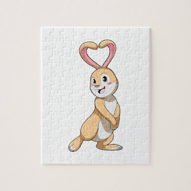 Puzzle Lapin avec coeur (Vertical)