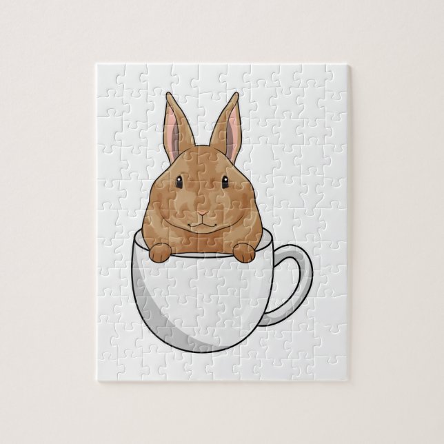 Puzzle Lapin avec la coupe de café (Vertical)
