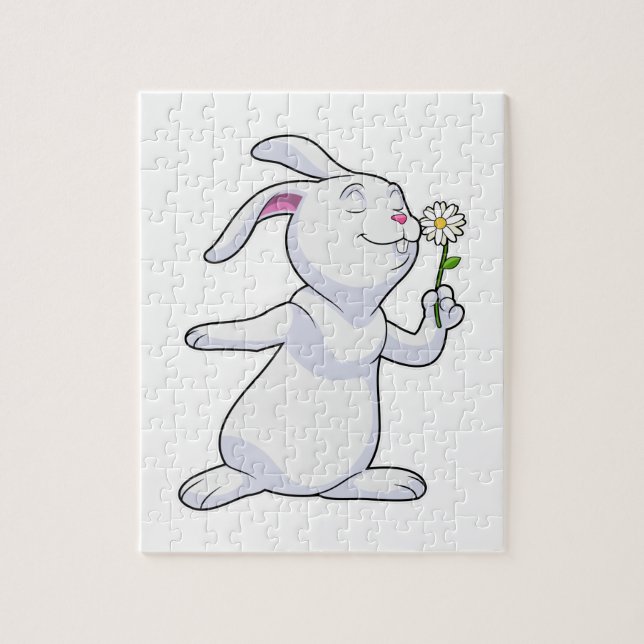 Puzzle Lapin avec marguerite (Vertical)