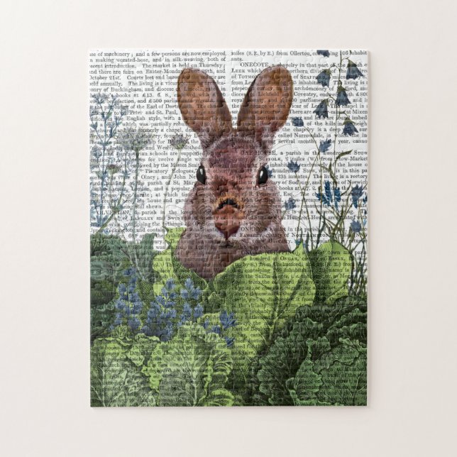 Puzzle Lapin dans une patte de chou (Vertical)