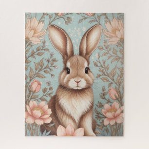 Puzzle Lapin de bébé mignon Floral pastel