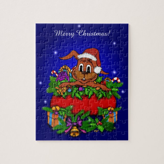Puzzle Lapin de Noël (Vertical)