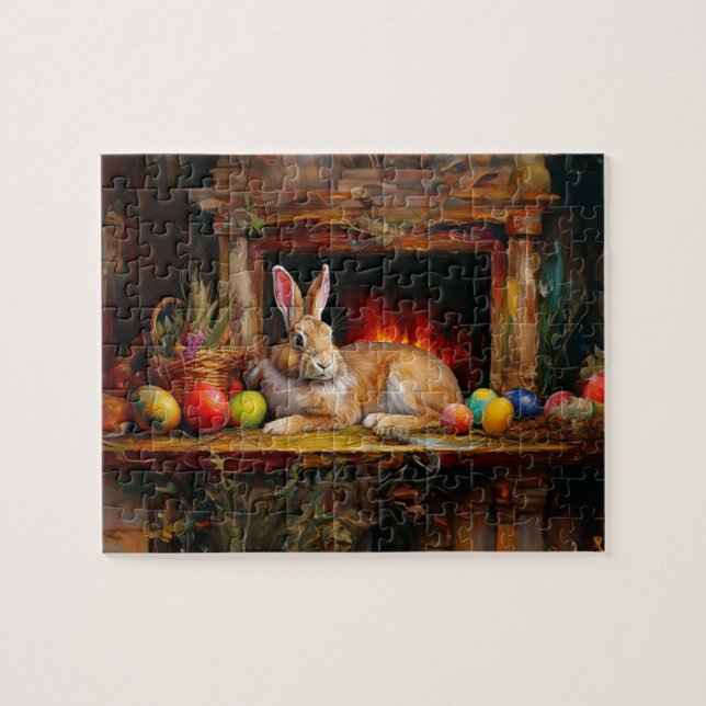 Puzzle Lapin de Pâques Coloré oeufs de Pâques (Horizontal)