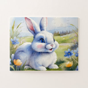 Puzzle Lapin de Pâques dans un jardin, Pâques