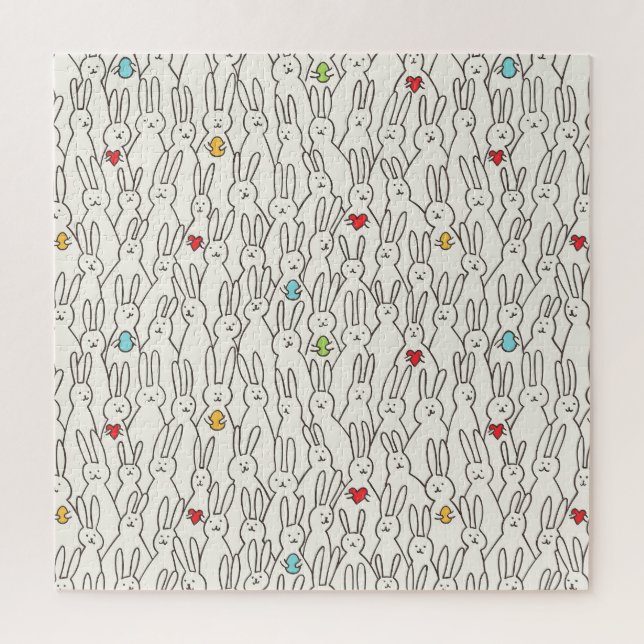 Puzzle Lapin De Pâques : Joyeux Amusant Sans Couche. (Vertical)