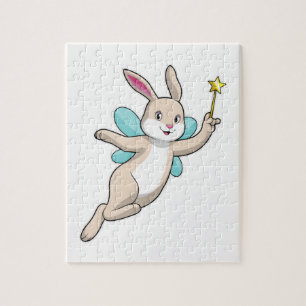 Puzzle Lapin en fée avec baguette magique