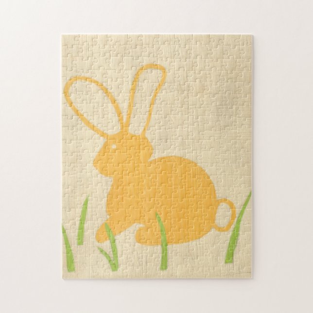 Puzzle Lapin jaune et herbe verte par Chariklia Zarris (Vertical)