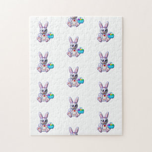 Puzzle Lapin mignon avec un panier
